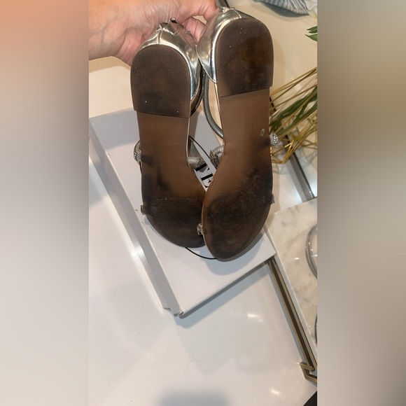 Steve Madden Silver Strappy Sandals - Picture 4 of 5